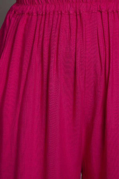 Rani Pink Plain Rayon Palazzo