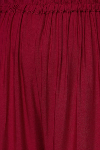 Maroon Plain Rayon Palazzo