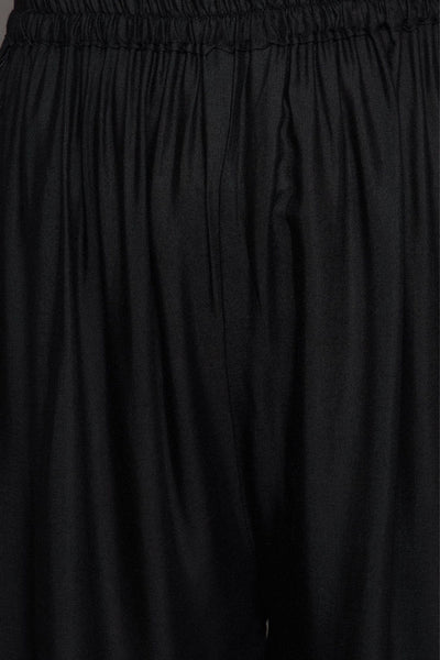 Black Plain Rayon Palazzo