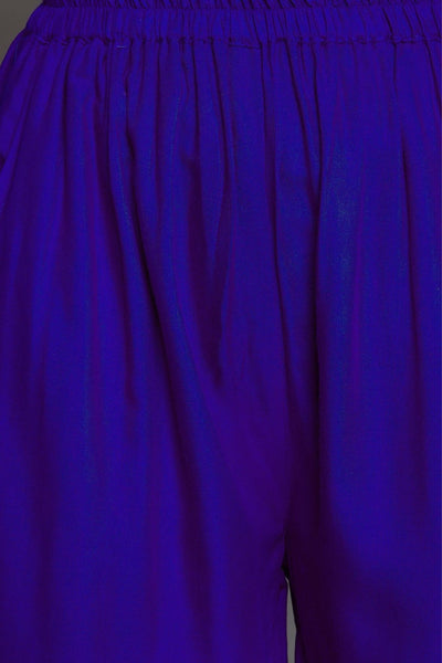 Royal Blue Plain Rayon Palazzo