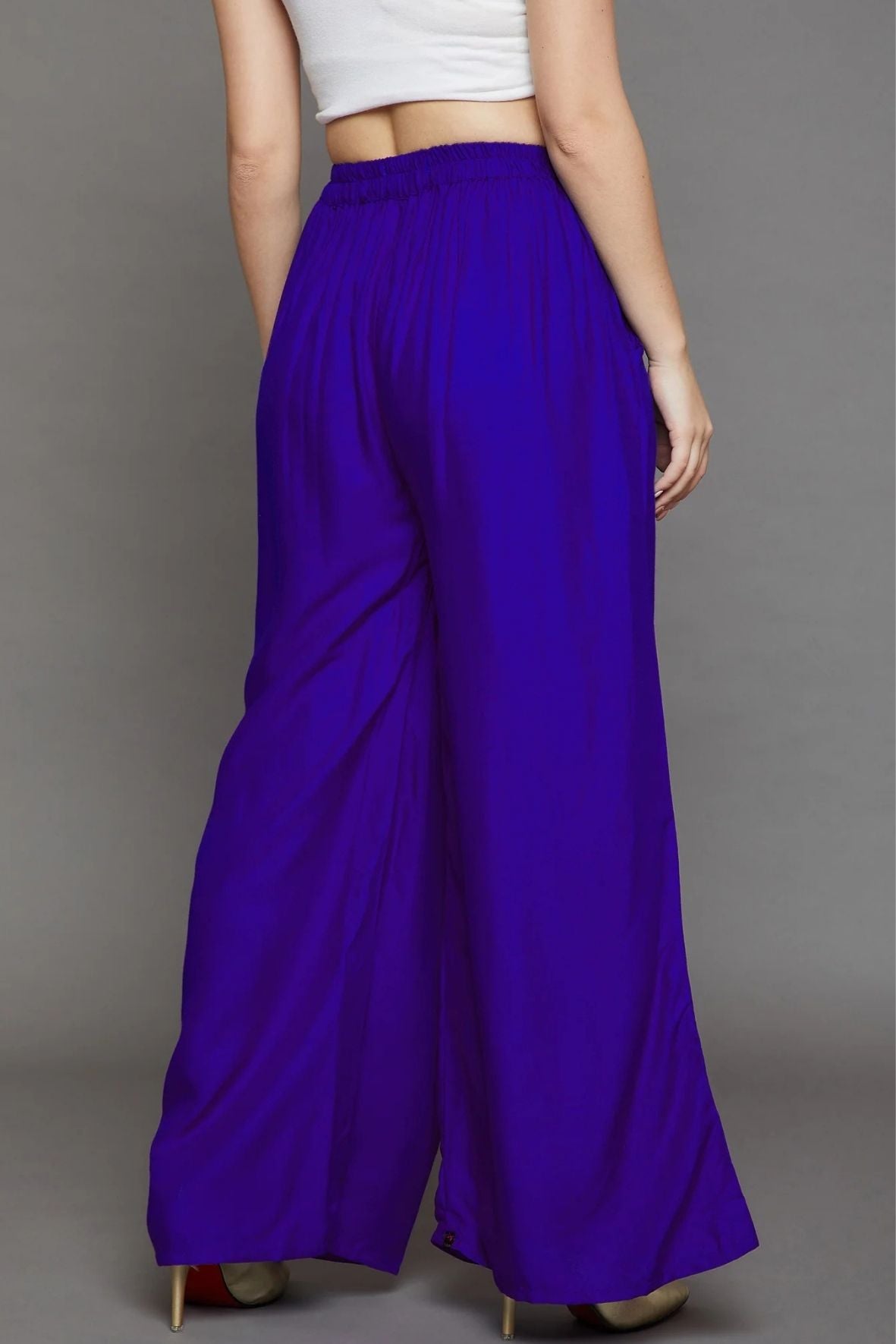 Royal Blue Plain Rayon Palazzo