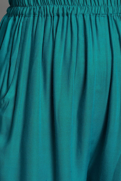 Rama Green Plain Rayon Palazzo