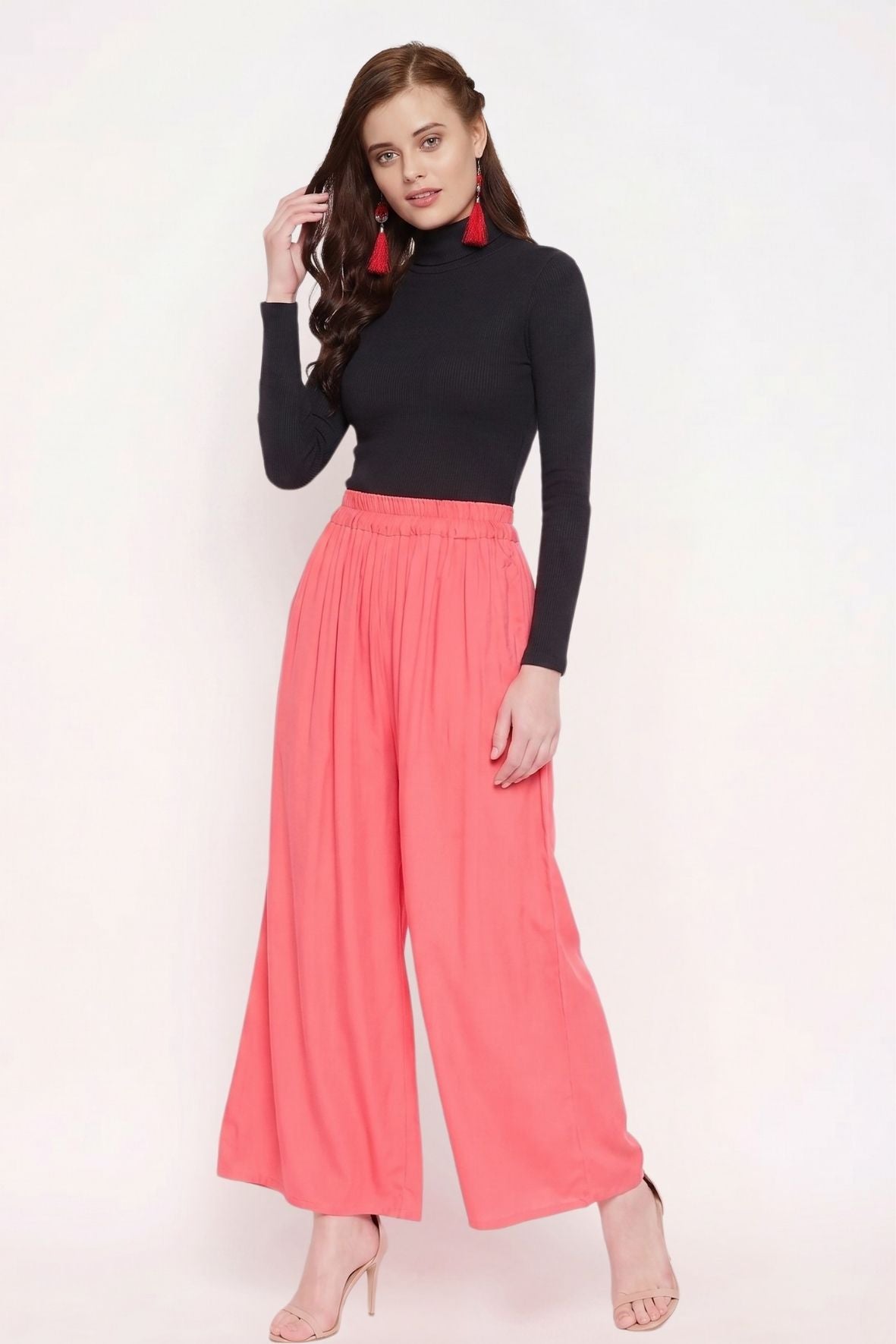 Peach Rayon Palazzo
