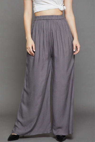 Grey Plain Rayon Palazzo