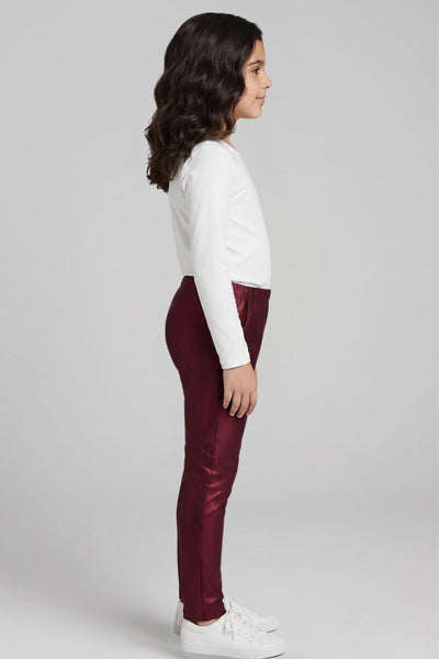 Red Metallic Leggings