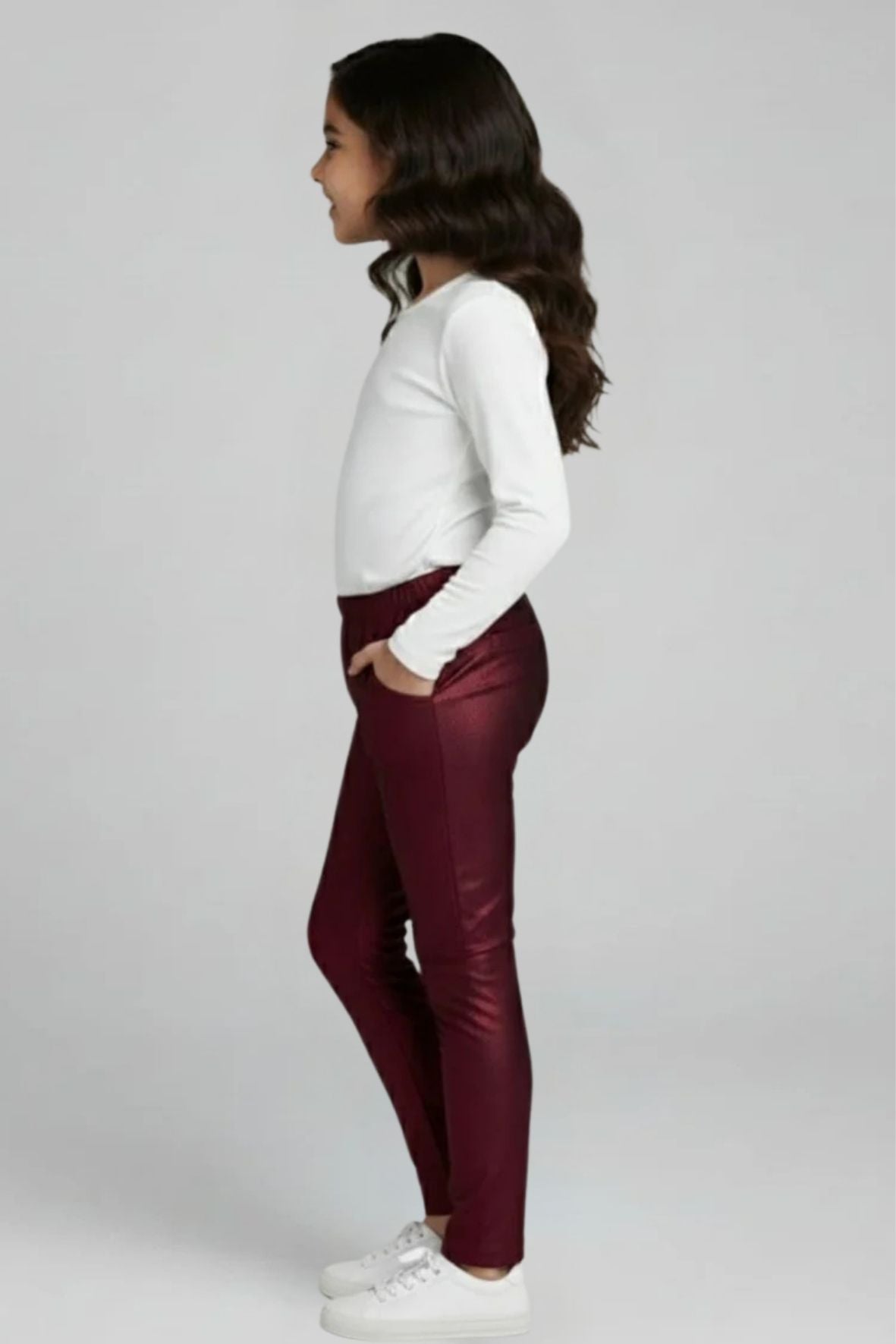 Red Metallic Leggings