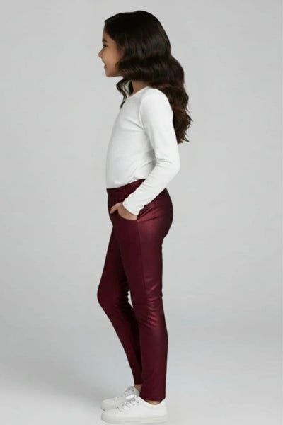 Red Metallic Leggings