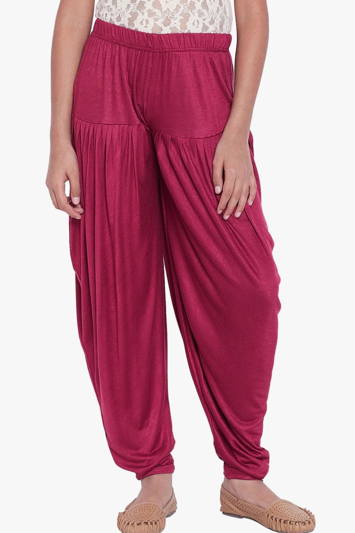 Maroon Viscose Dhoti Pants