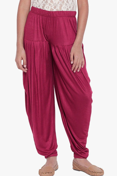 Maroon Viscose Dhoti Pants
