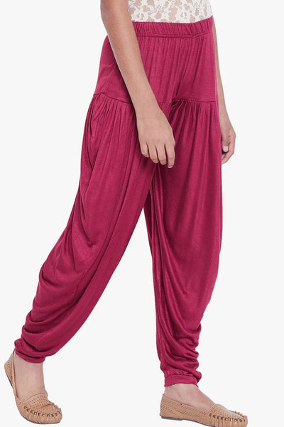 Maroon Viscose Dhoti Pants