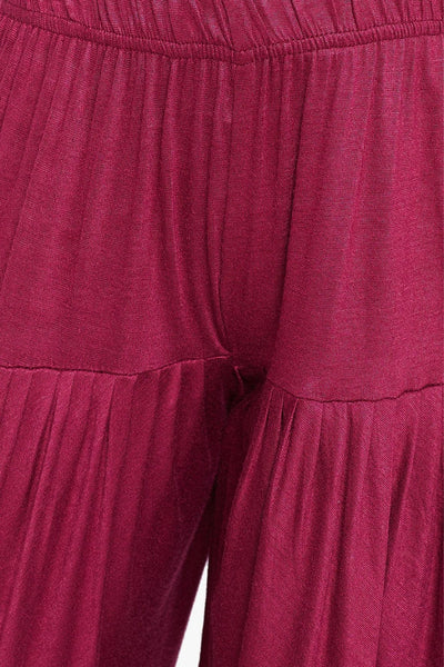 Maroon Viscose Dhoti Pants