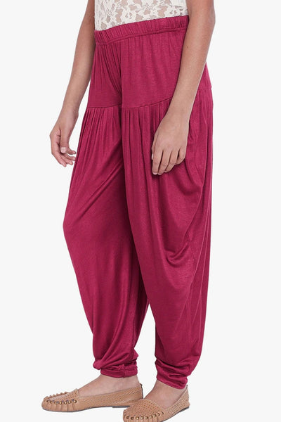 Maroon Viscose Dhoti Pants