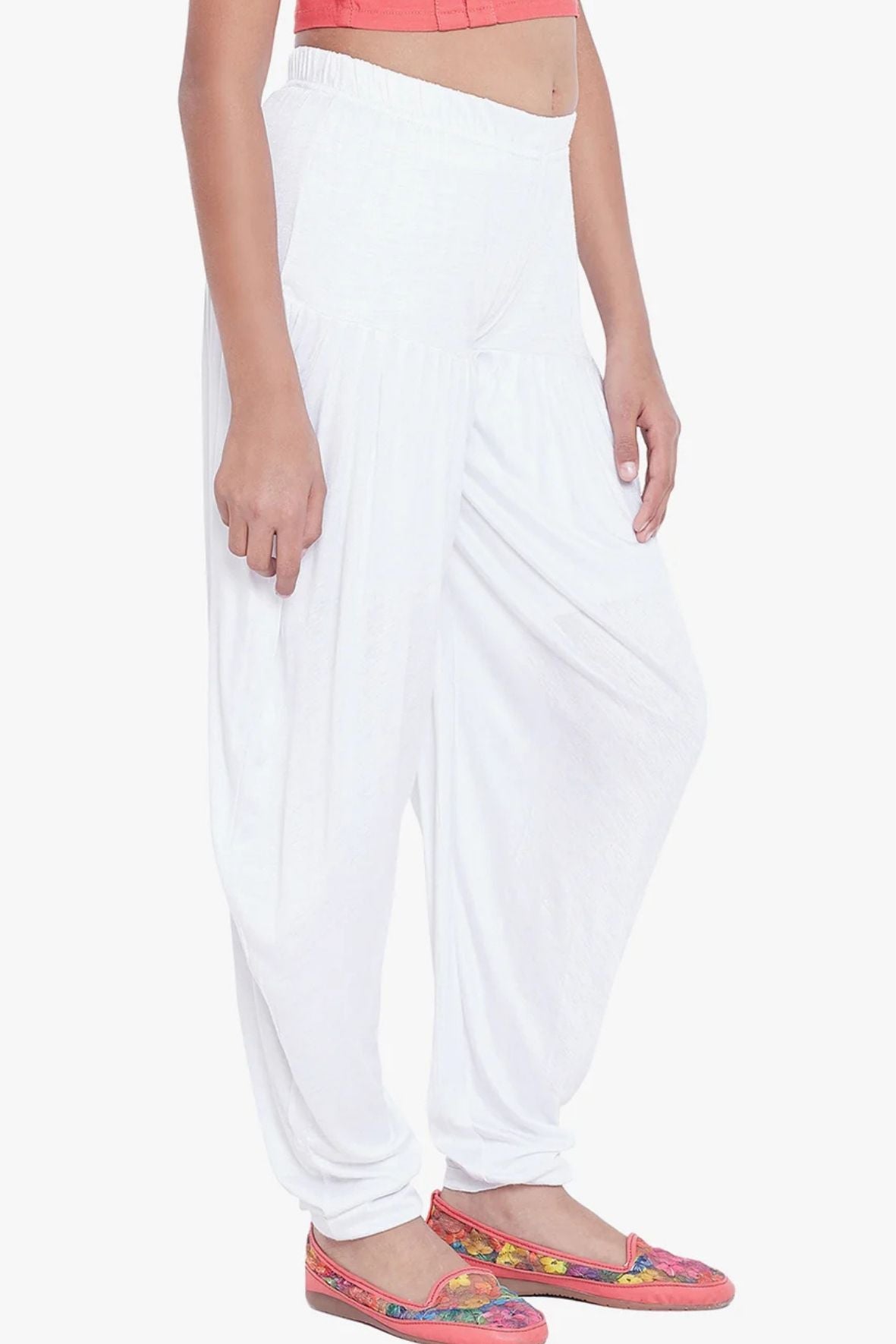 White Viscose Dhoti Pants