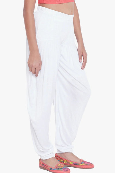 White Viscose Dhoti Pants
