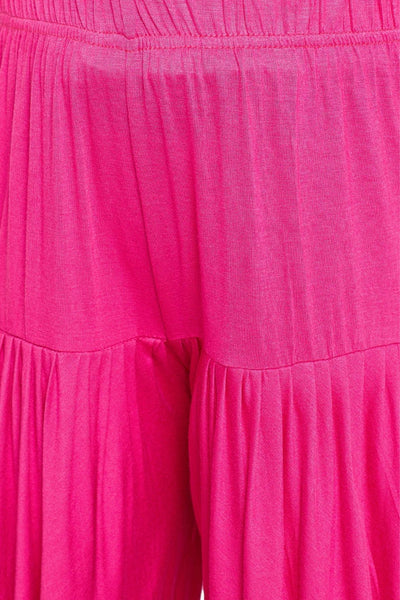 Dark Pink Viscose Dhoti Pants