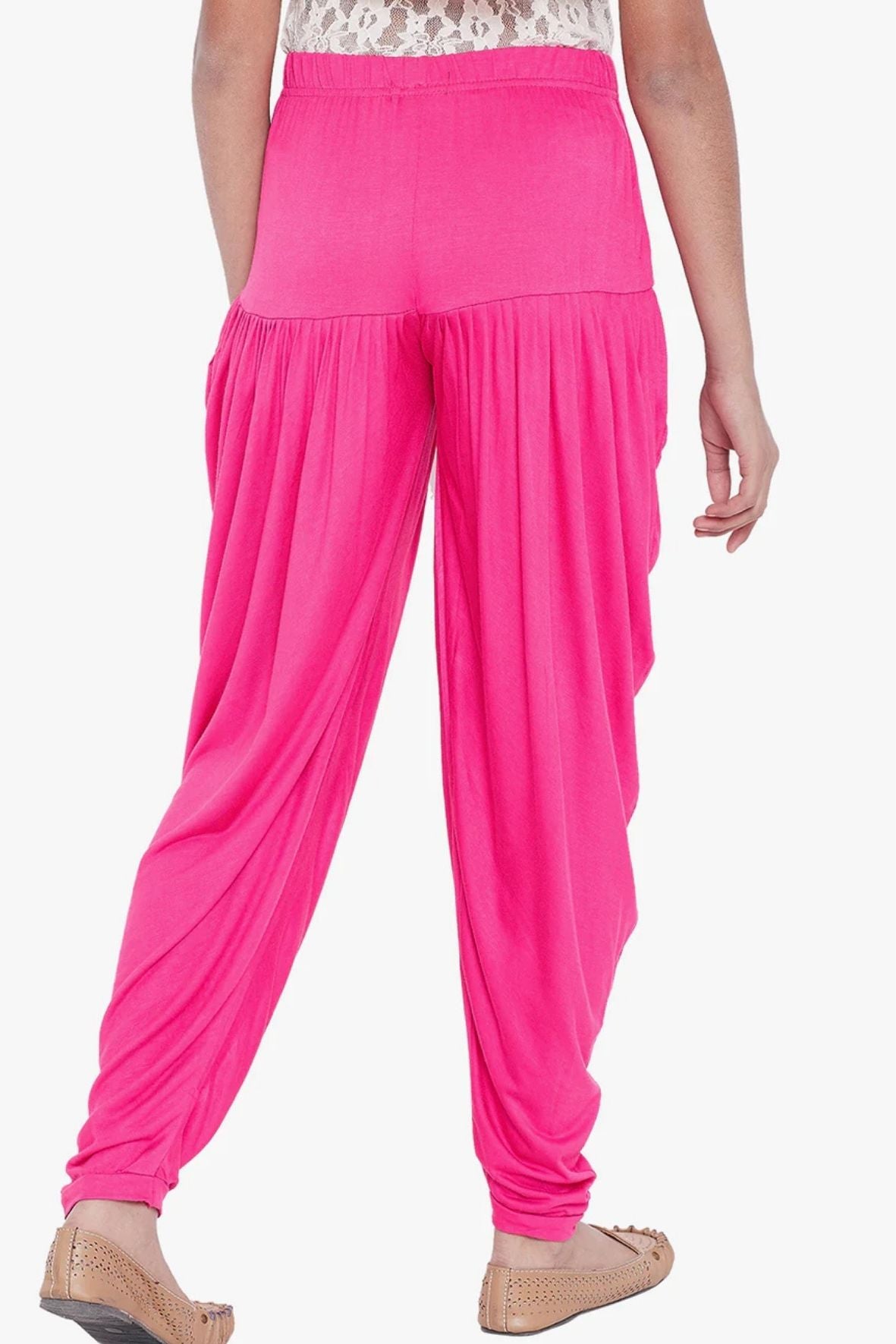 Dark Pink Viscose Dhoti Pants