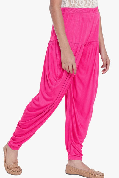 Dark Pink Viscose Dhoti Pants