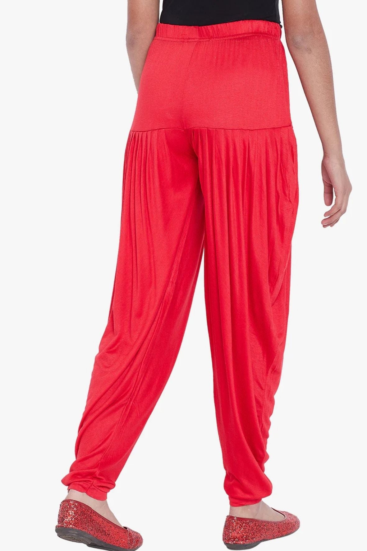 Red Viscose Dhoti Pants