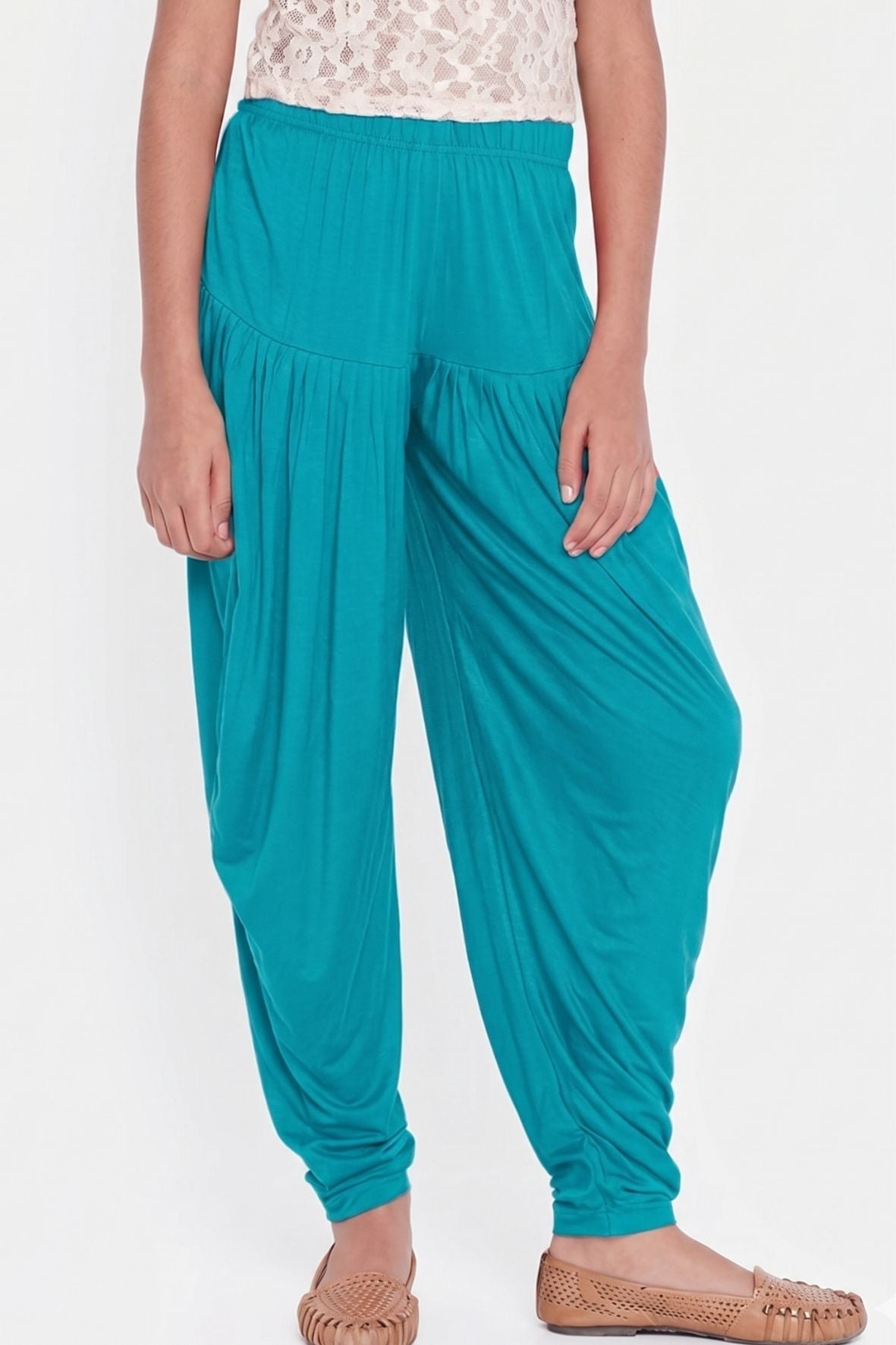 Turquoise Viscose Dhoti Pants
