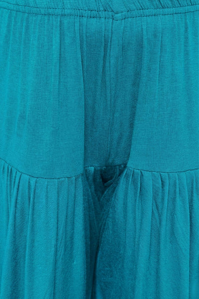 Turquoise Viscose Dhoti Pants