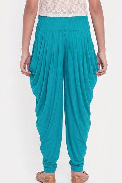 Turquoise Viscose Dhoti Pants