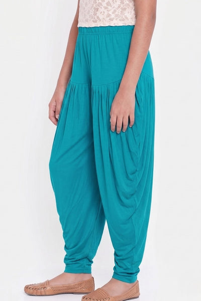 Turquoise Viscose Dhoti Pants