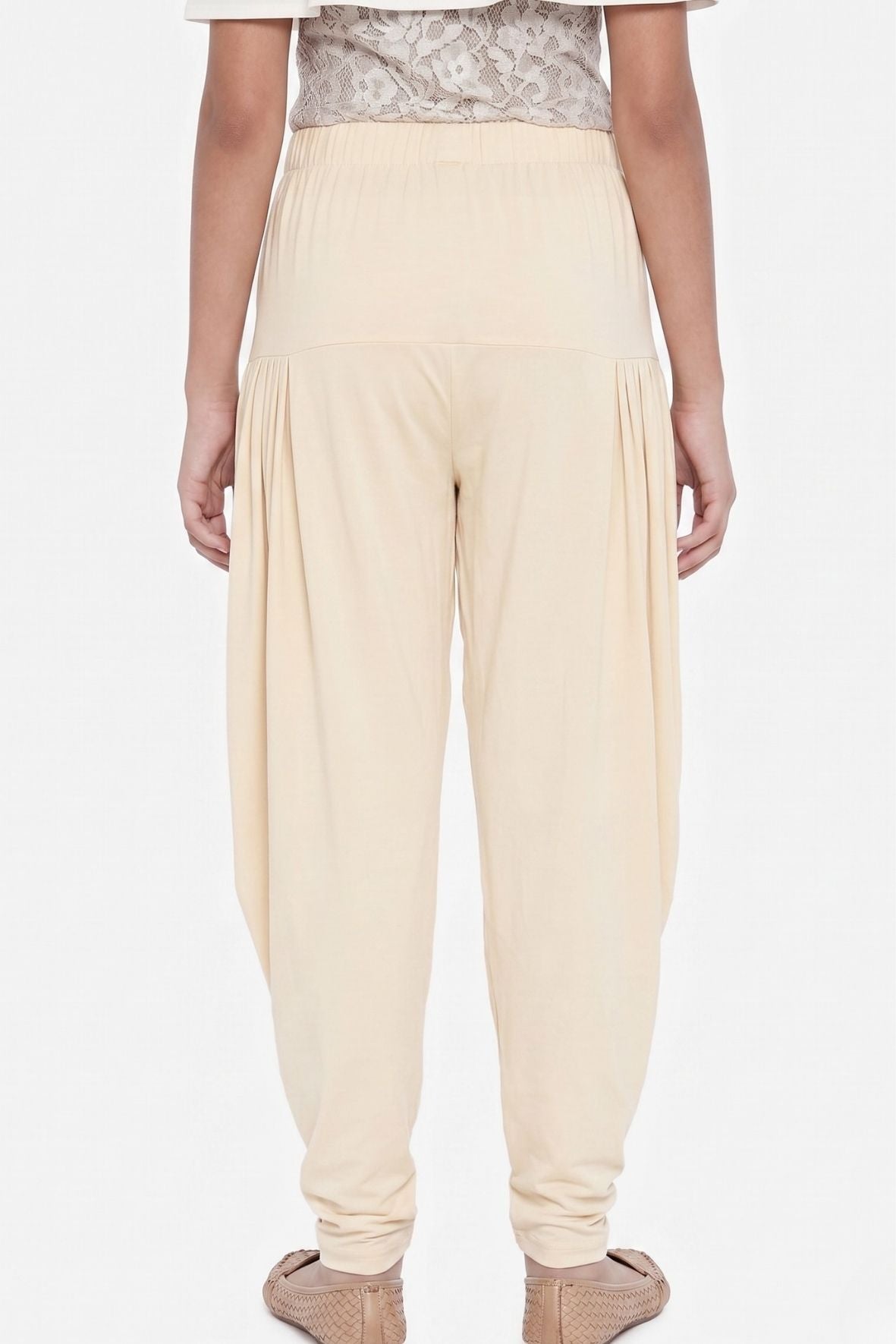 Cream Viscose Dhoti Pants