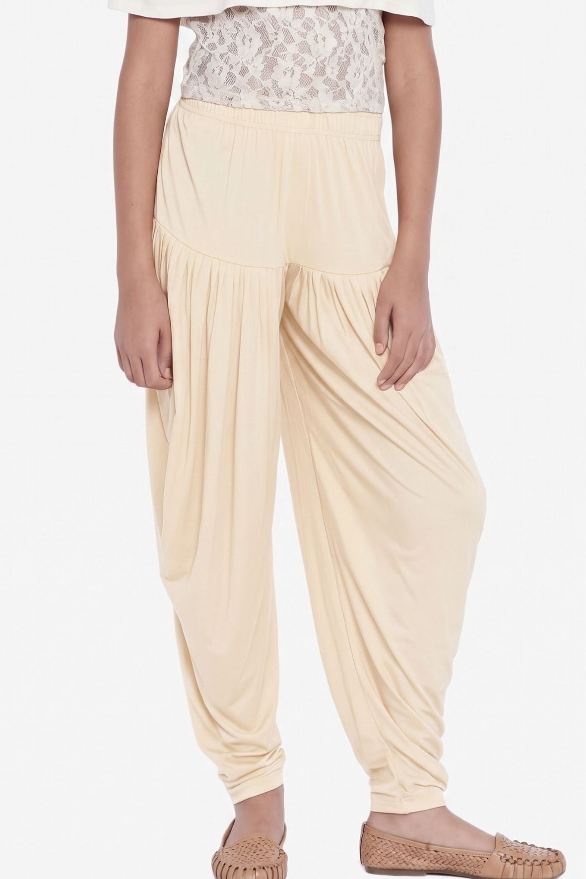 Cream Viscose Dhoti Pants