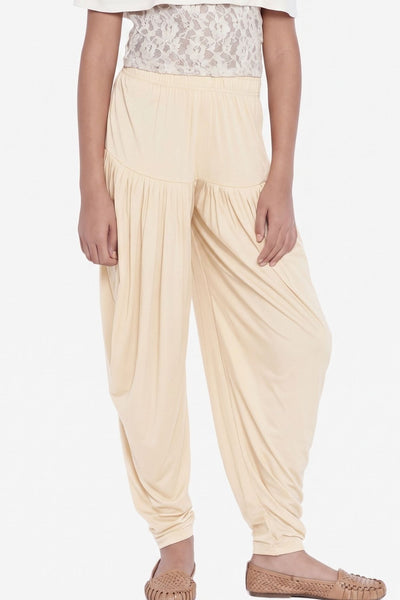 Cream Viscose Dhoti Pants
