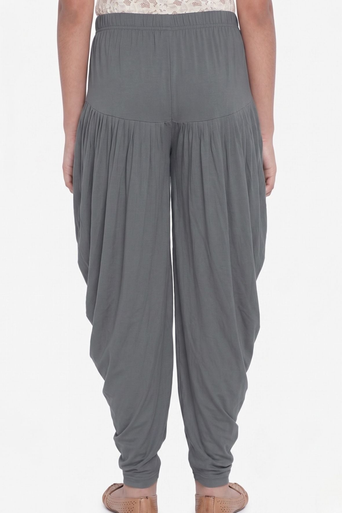 Grey Viscose Dhoti Pants