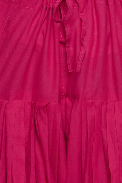 Rani Pink Cotton Plain Patiala with Dupatta