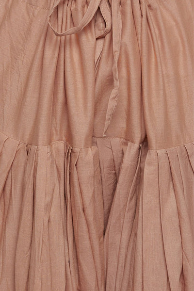 Brown Cotton Plain Patiala with Dupatta