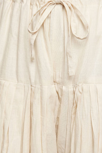 Cream Cotton Plain Patiala with Dupatta