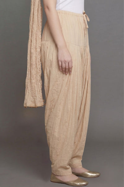 Desert Sand Plain Cotton Patiala with Dupatta