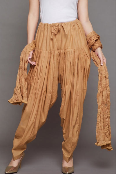 Skin Plain  Cotton Patiala with Dupatta