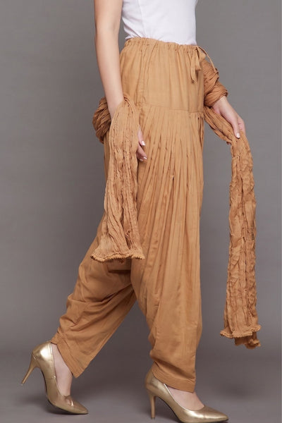 Skin Plain  Cotton Patiala with Dupatta
