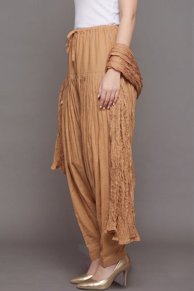 Skin Plain  Cotton Patiala with Dupatta