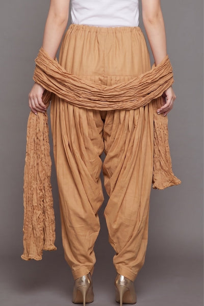 Skin Plain  Cotton Patiala with Dupatta