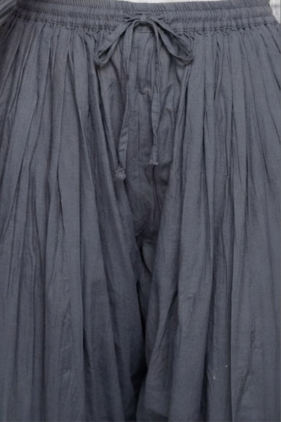 Slate Grey Plain  Cotton Patiala with Dupatta