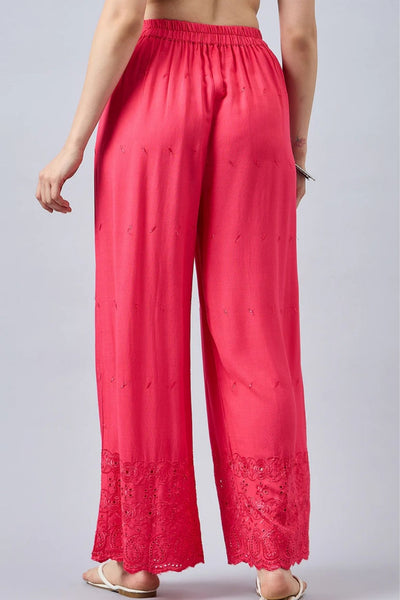 Peach Chikankari Palazzo