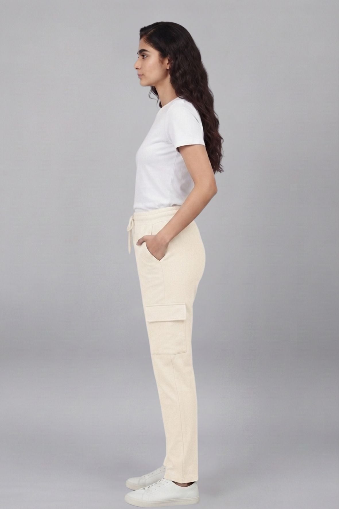 Women’s Cream Cargo Pants