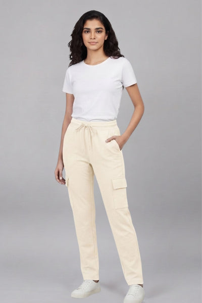 Women’s Cream Cargo Pants