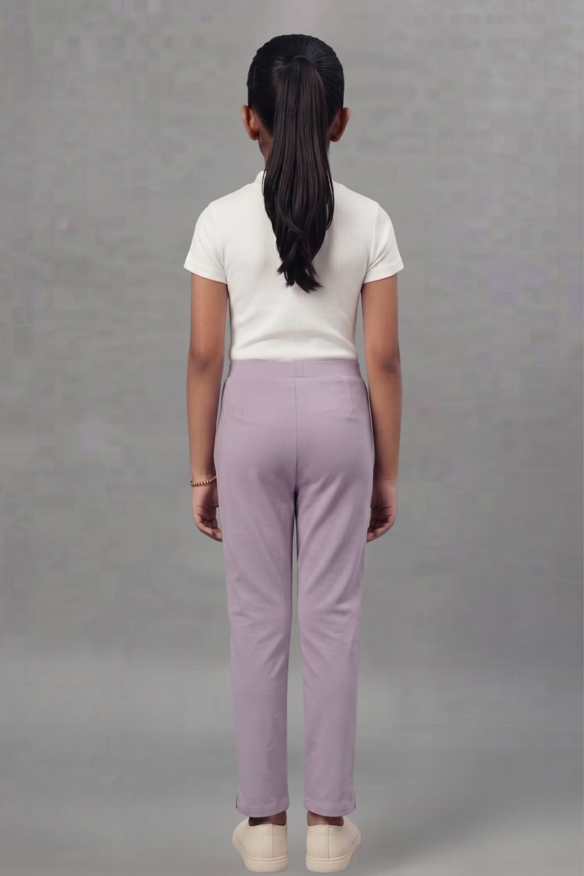Girls Purple Pink Colour Straight Pant