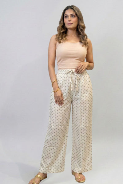 Ivory Micro Dot Printed Palazzo