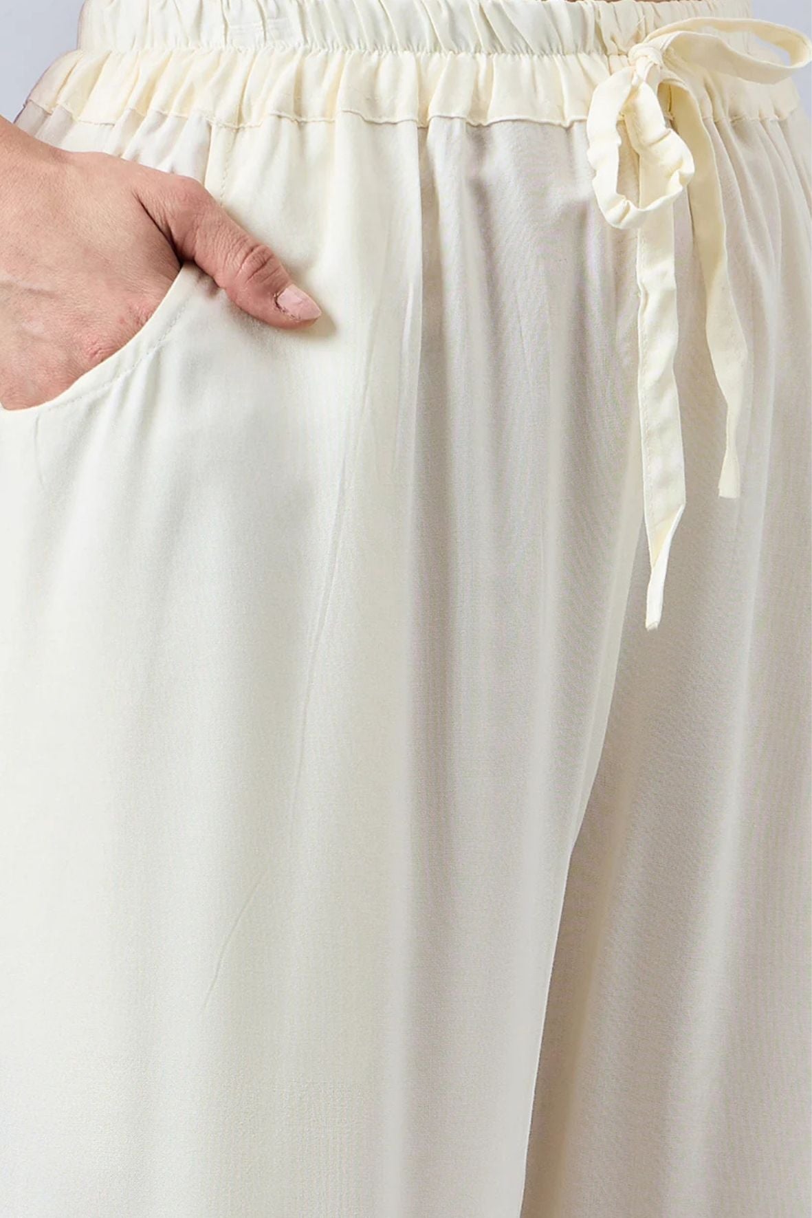 Off White Embellished Palazzo