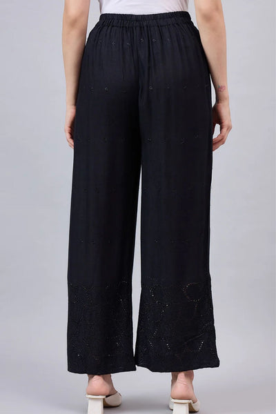 Black Chikankari Palazzos
