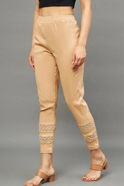 Beige Double Lace Pants