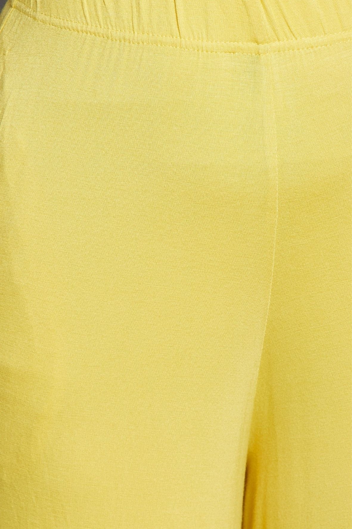 Yellow Plain Viscose Palazzo