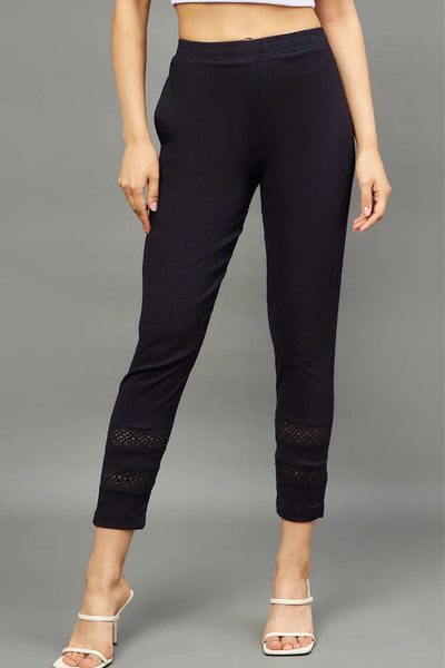 Navy Blue Double Lace Pants