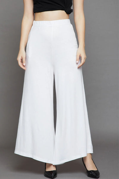 White Plain Viscose Palazzo